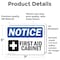 Signmission First Aid Cabinet Sign With Symbol, 7 in W x Rectangle, Vinyl Decal OS-2PACK-NS-D-57-L-12728 - alternate 3